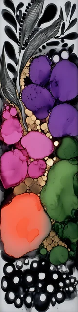 Free abstract bookmark featuring black plants on an abstract background